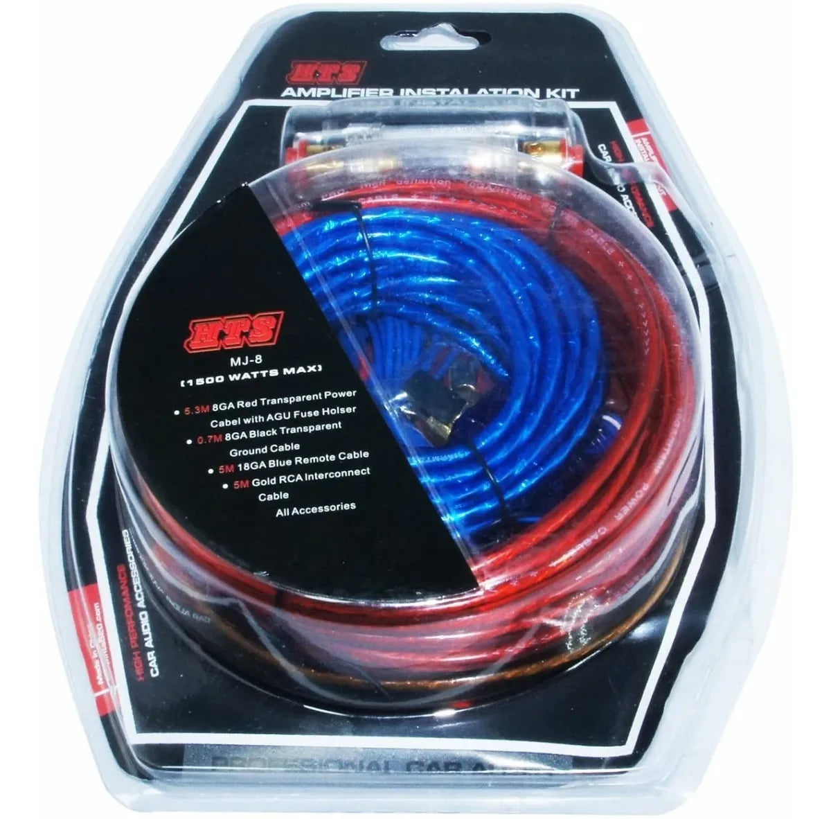 Kit Cables RCA para Amplificador y Subwoofer 1500W – Rojo/Azul