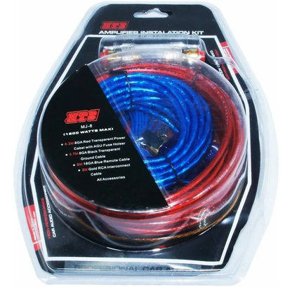 Kit Cables RCA para Amplificador y Subwoofer 1500W – Rojo/Azul