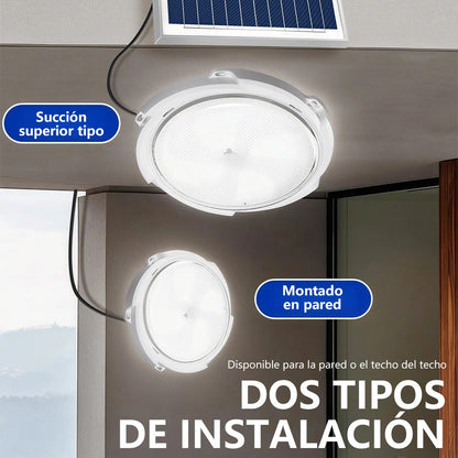 Lámpara LED Plafón Solar 200W Luz Blanca Fría Interior/Exterior