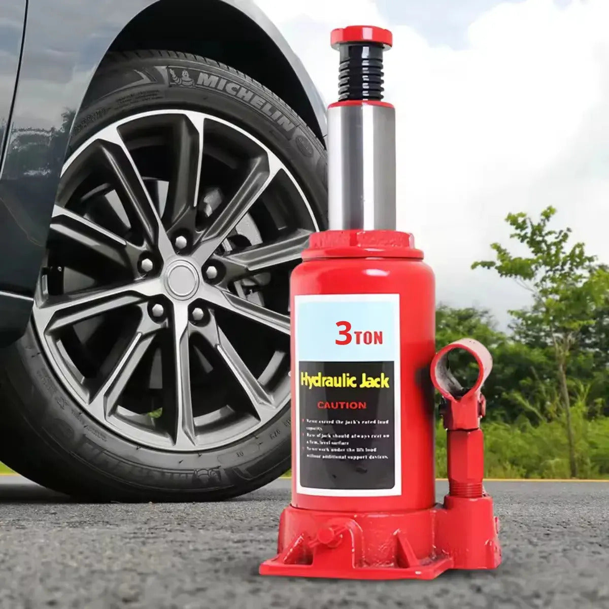 Gata Hidráulica Tipo Botella 3 Ton | Acero 32.5cm