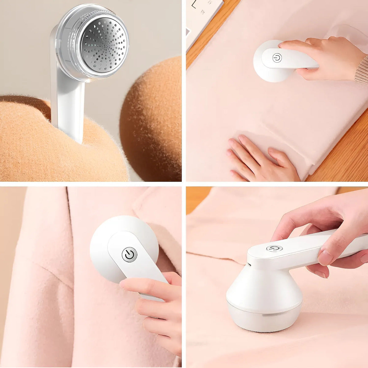 Quitapelusas Eléctrico Portátil | Recargable USB Ropa Tejidos Blanco