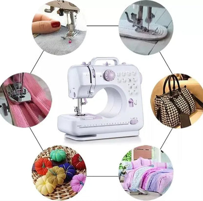 Mini Máquina de Coser Portátil SM-505L – 12 Puntadas, Ojal Automático y Luz LED