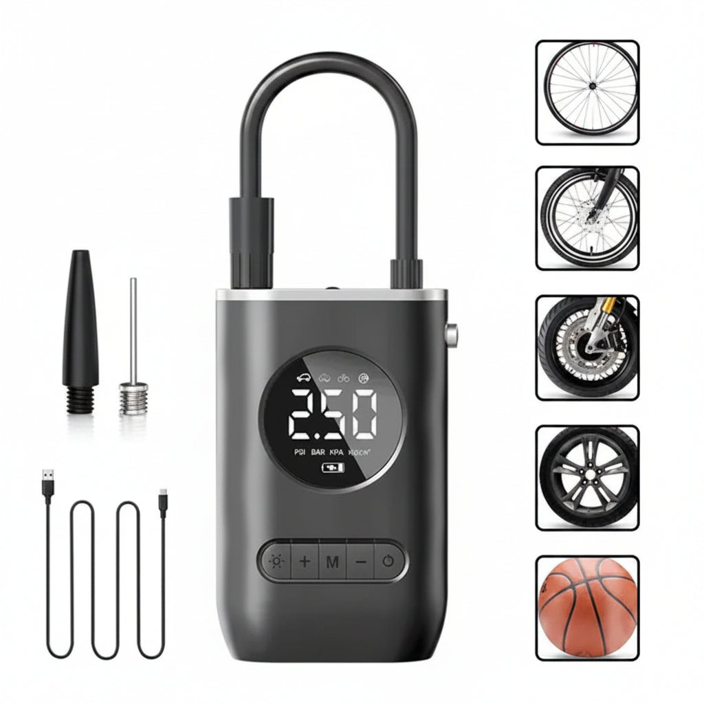 Mini Compresor Eléctrico Portátil 50W Type-C Linterna