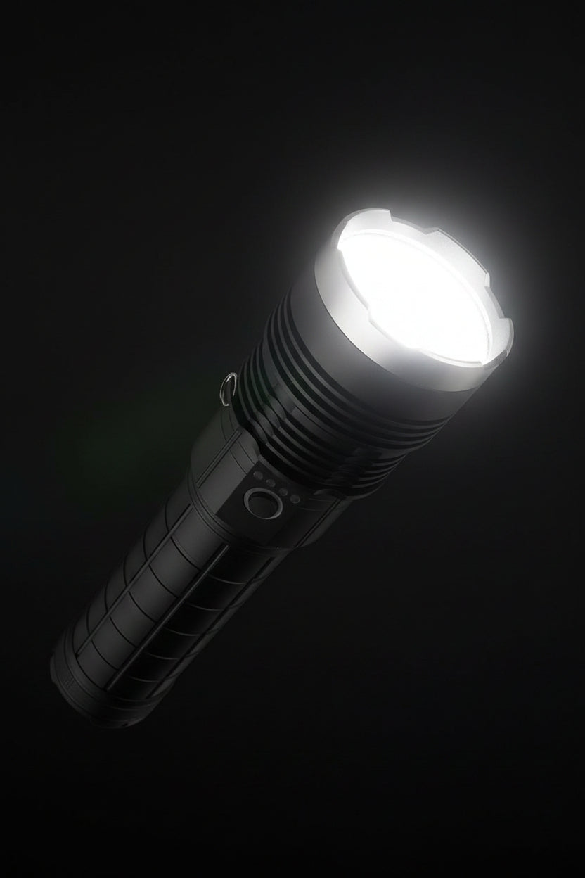 Linterna Led Grande Potente Zoom Ajustable + Power Bank