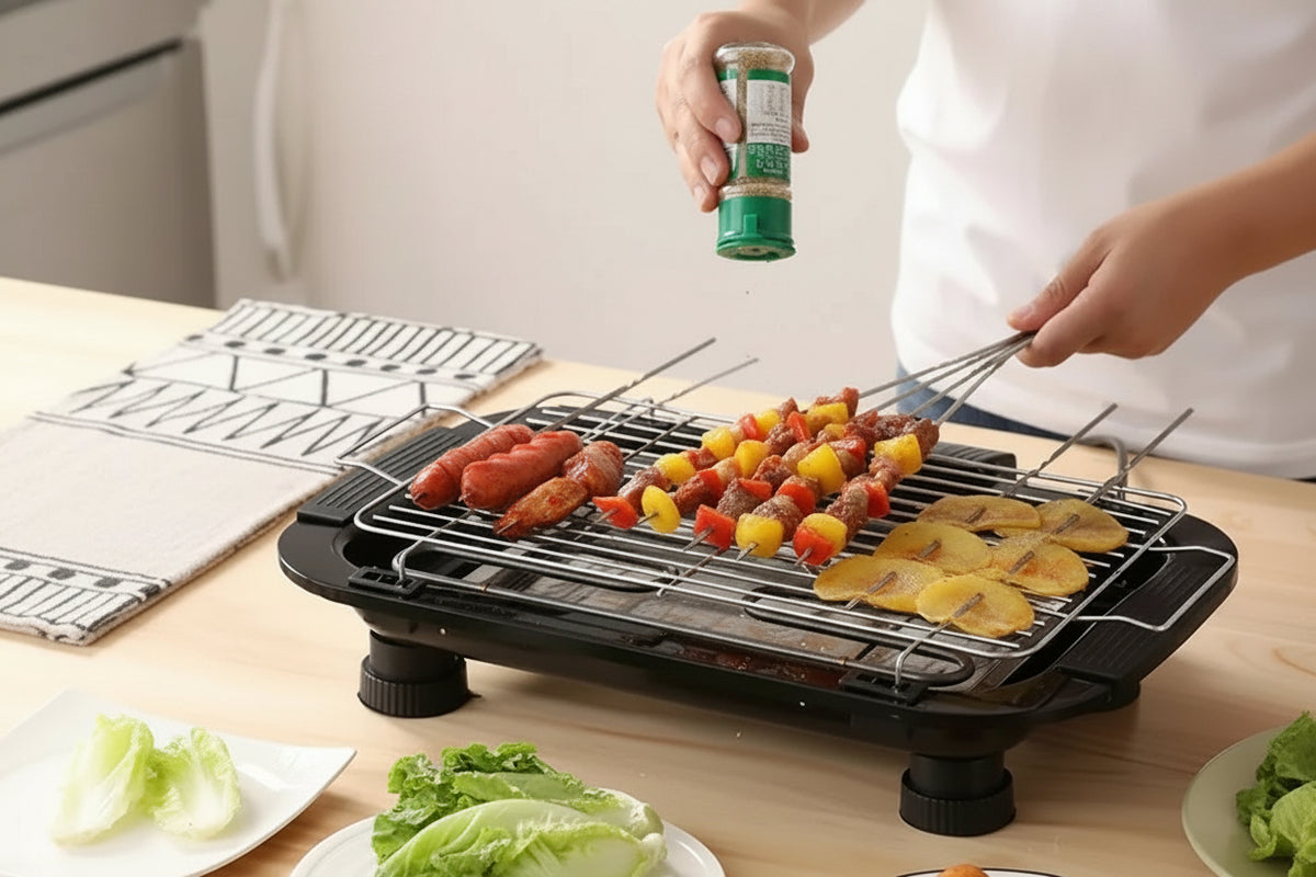 Parrilla Eléctrica 2000W Sin Humo | 5 Temperaturas | Desmontable
