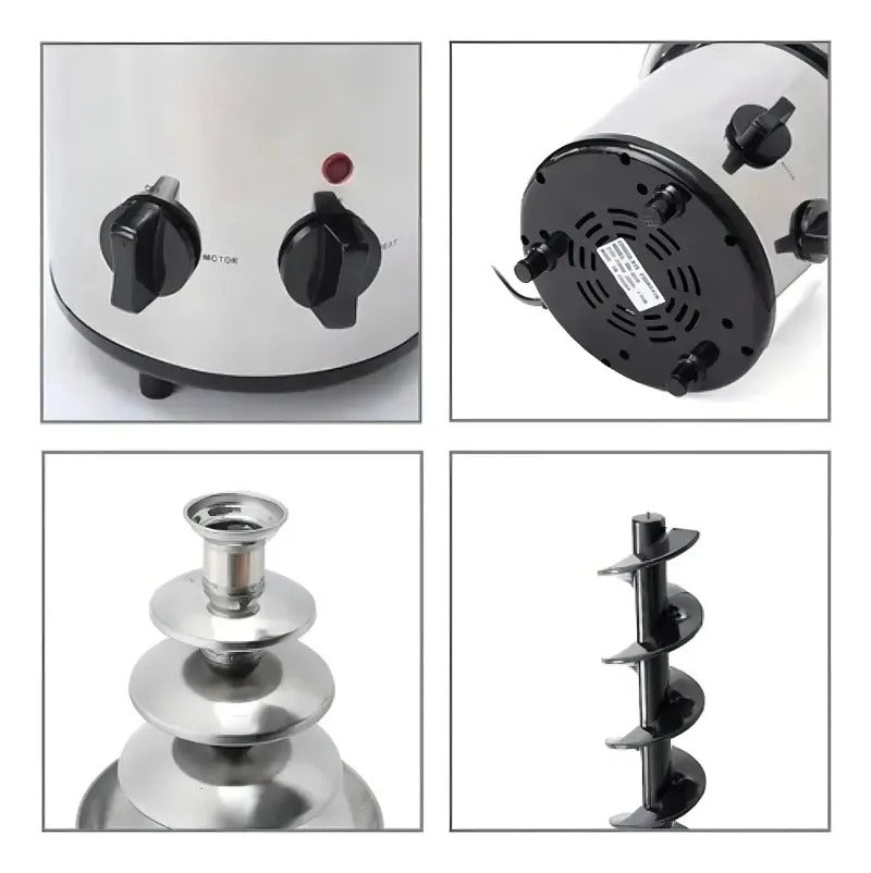 Fuente de Chocolate Fondue 4 Niveles – Acero Inoxidable