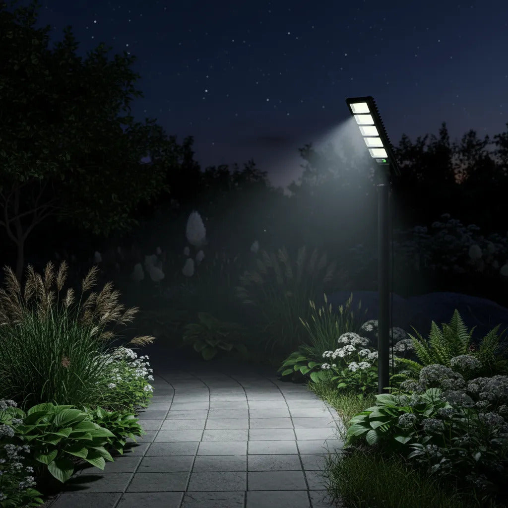 Foco Solar LED 1400W con Sensor de Movimiento y Control Remoto – IP65 Exterior