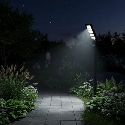 Foco Solar LED 1400W con Sensor de Movimiento y Control Remoto – IP65 Exterior