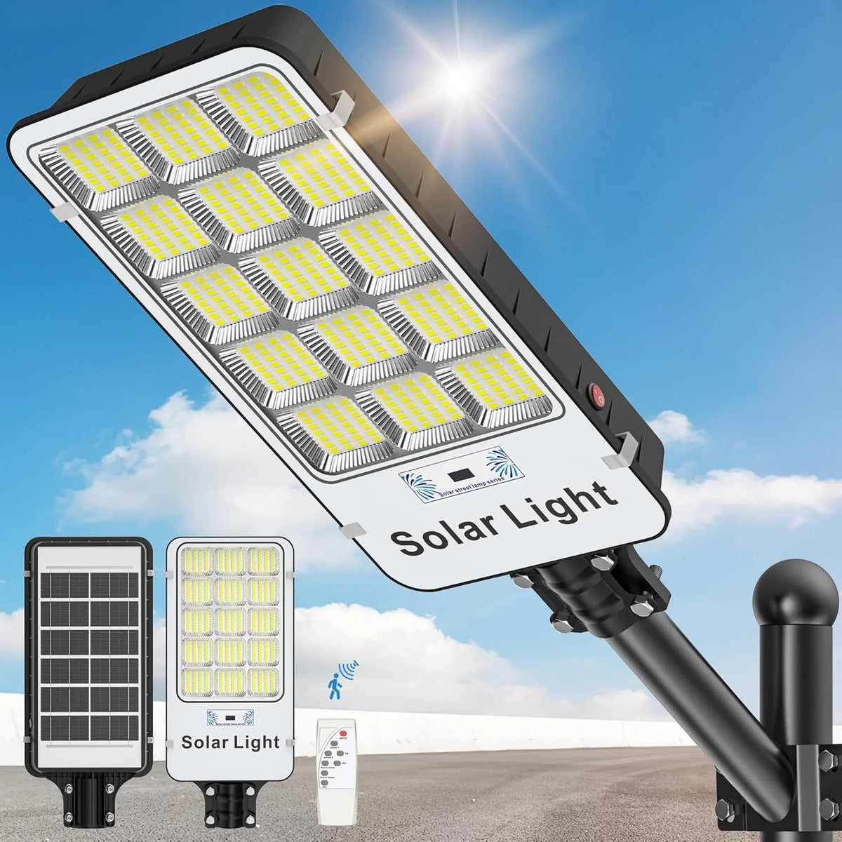 Foco Solar 3000w Alumbrado Publico Sensor + Control + Soporte