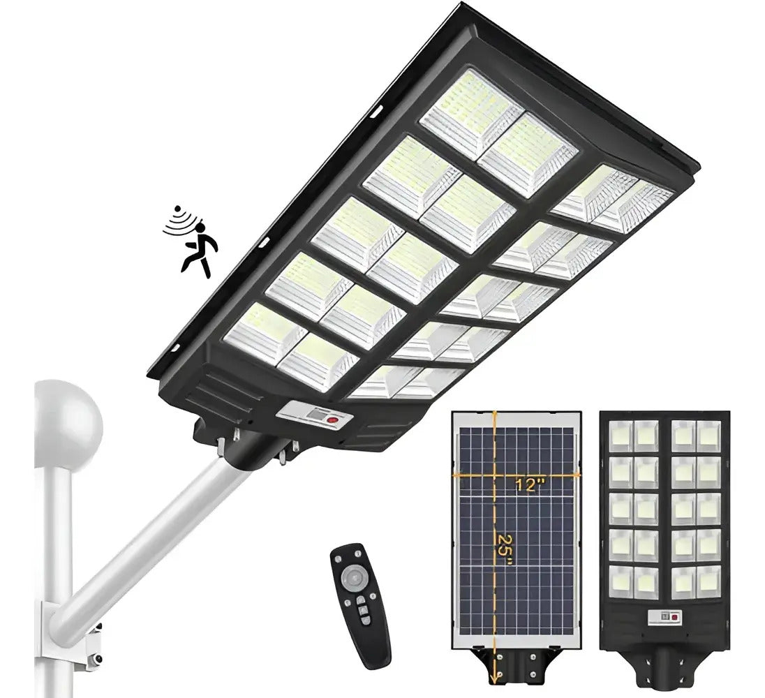 Foco Solar LED 6000w Exterior con Sensor y Control Remoto + Soporte