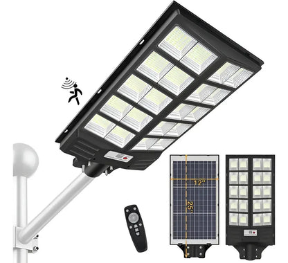 Foco Solar LED 6000w Exterior con Sensor y Control Remoto + Soporte