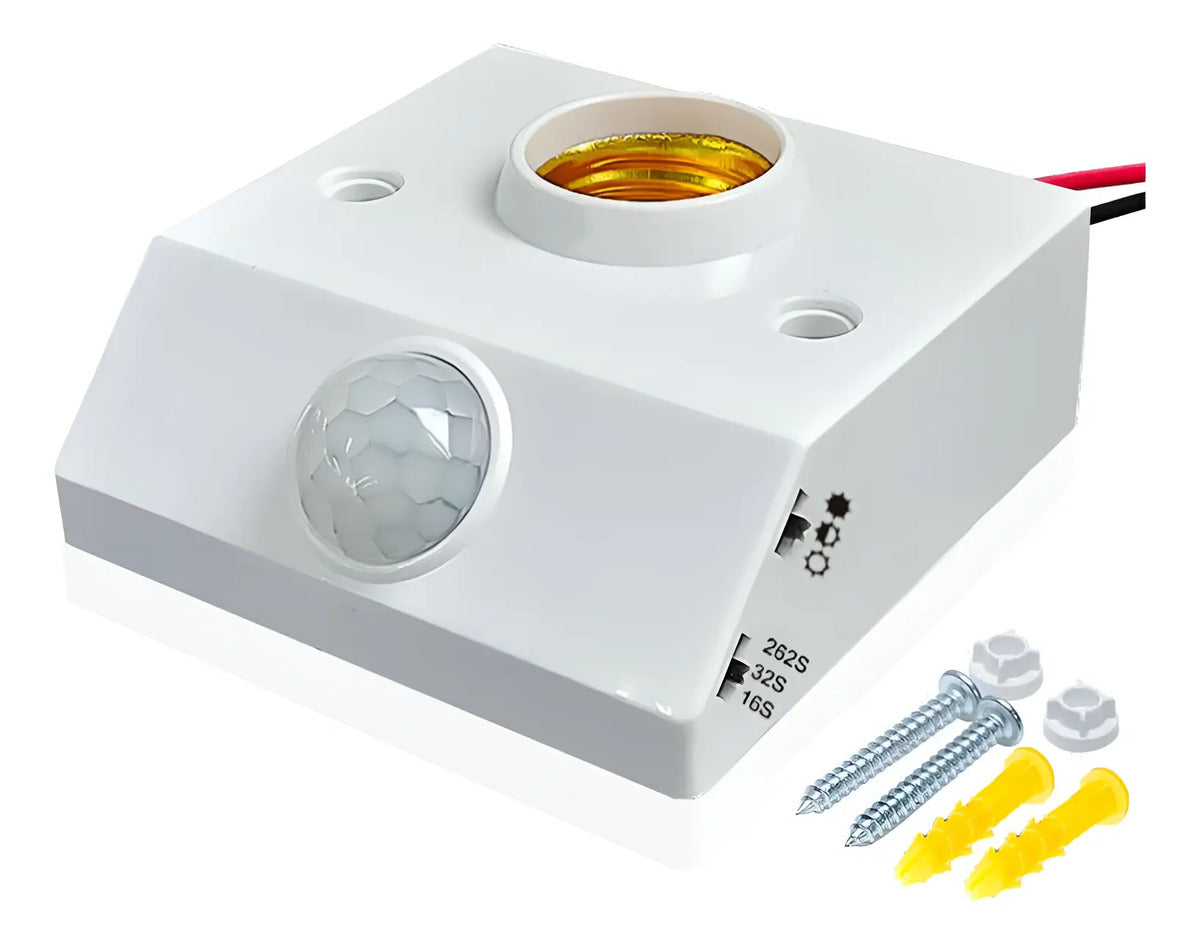 Pack 2 Soquetes Sensor Movimiento 360° Encendido Automatico