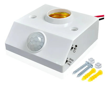 Pack 2 Soquetes Sensor Movimiento 360° Encendido Automatico