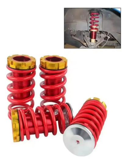Kit x4 Espirales Regulables Coilover Universal | Suspensión Ajustable Tuning