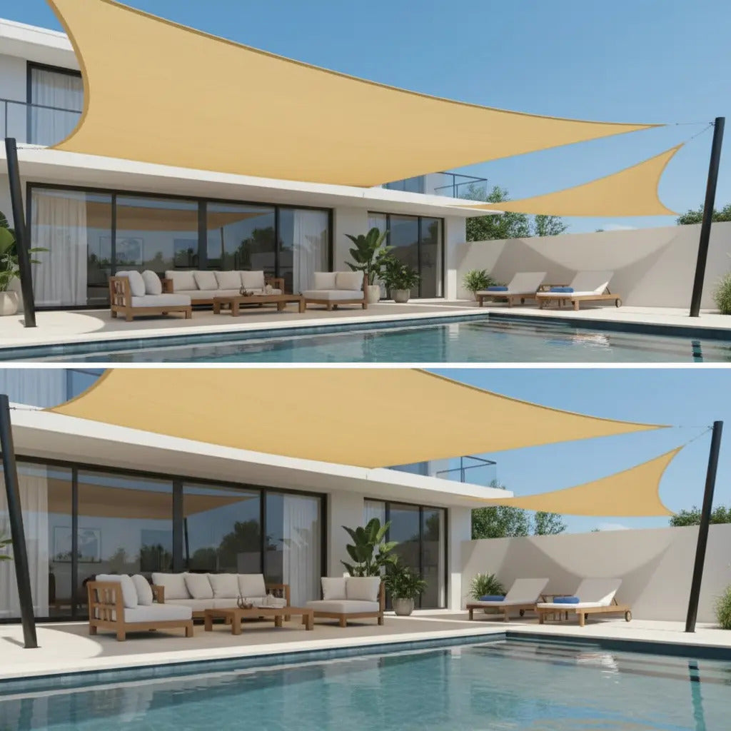 Toldo Vela Malla Raschell 2x5m Color Cafe Claro
