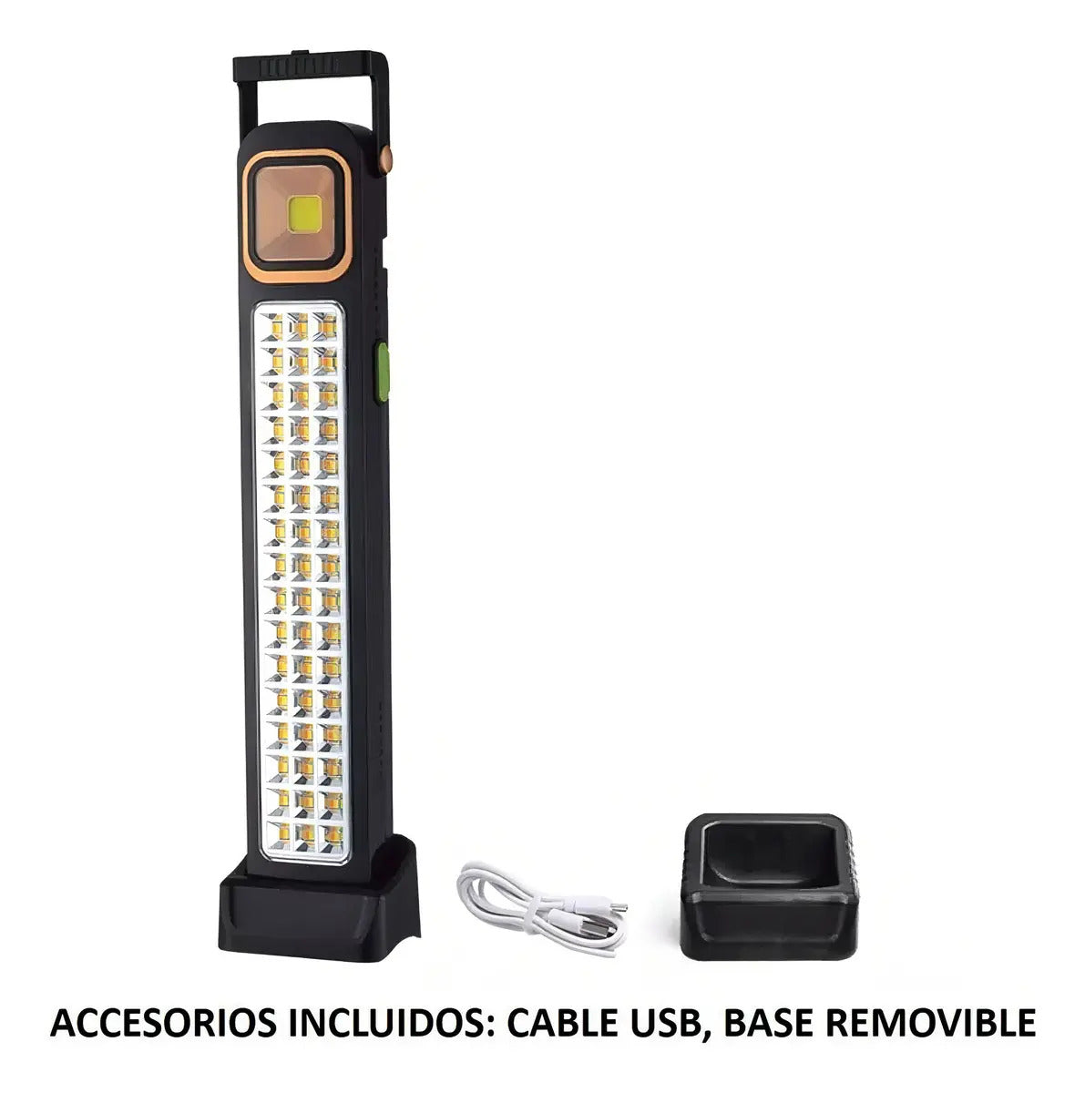 Lámpara LED Solar de Emergencia 48 LED + COB – Recargable 3600mAh, Encendido Automático