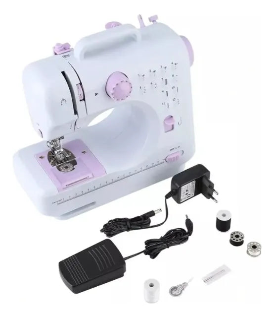 Mini Máquina de Coser Portátil SM-505L – 12 Puntadas, Ojal Automático y Luz LED