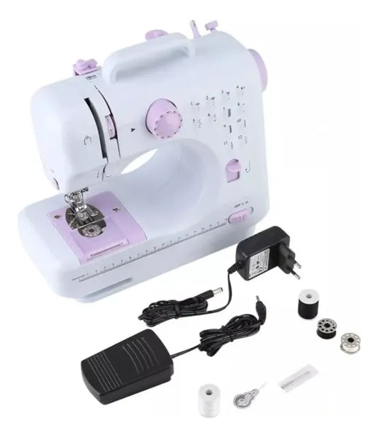 Mini Máquina de Coser Portátil SM-505L – 12 Puntadas, Ojal Automático y Luz LED
