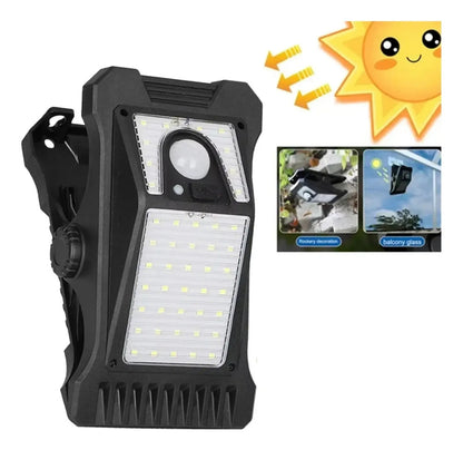 Pack 2 Focos Solares LED con Sensor de Movimiento y Soporte Pinza