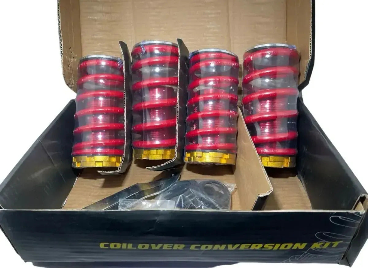 Kit x4 Espirales Regulables Coilover Universal | Suspensión Ajustable Tuning