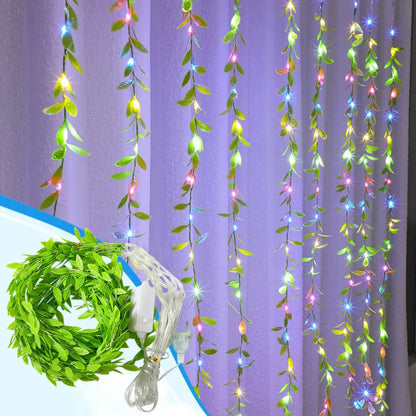 Cortina LED Hiedra Decorativa 200 Luces – Enredadera Artificial