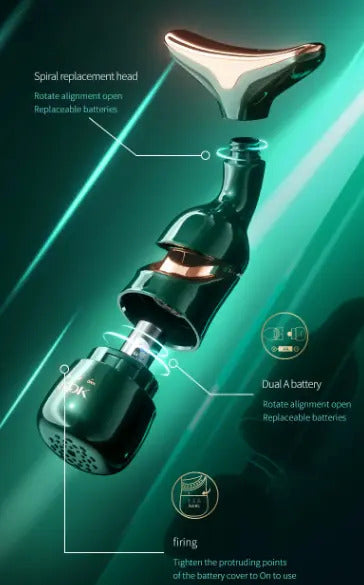 Masajeador Facial Vibratorio Cabeza T | 6000 RPM Reafirmante Dorado