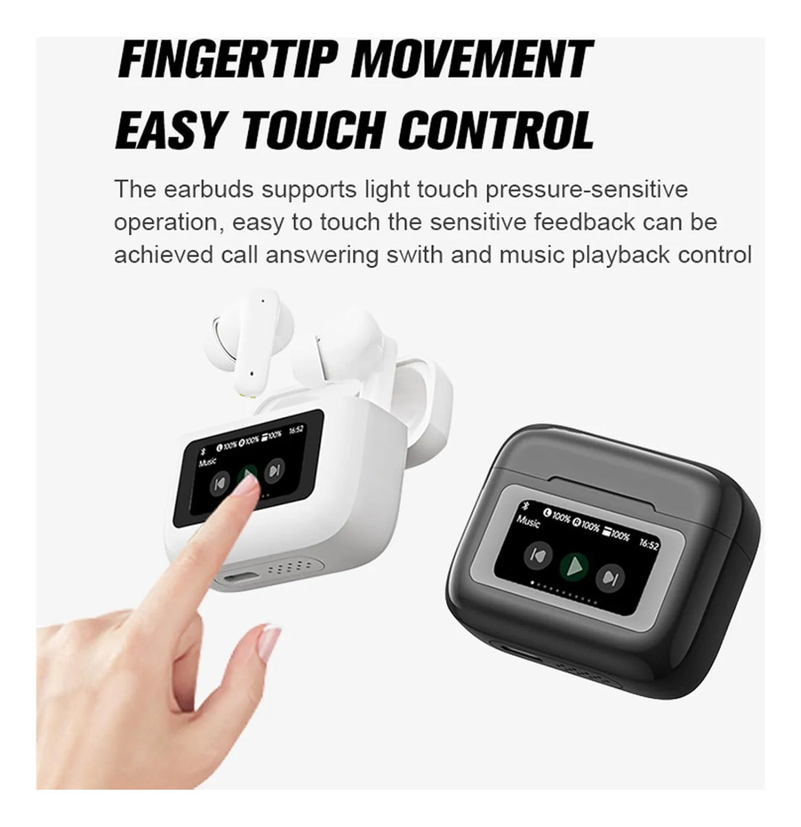 Audífonos Bluetooth TWS A9Pro – IPX6, Cancelación de Ruido, Estuche 500mAh, Siri/Google