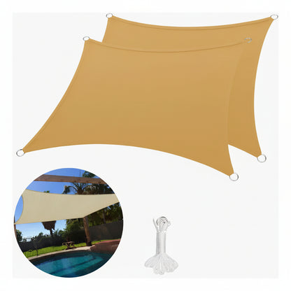 Toldo Vela Malla Raschell 2x5m Color Cafe Claro