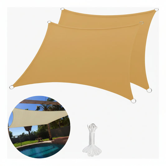 Toldo Vela Malla Raschell 2x5m Color Cafe Claro