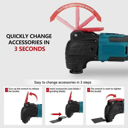 Herramienta Oscilante Multifunción 21V Inalámbrica – 170W con Accesorios Incluidos