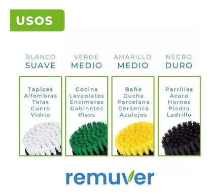 Set de 10 Cepillos de Limpieza para Taladro con Extensor