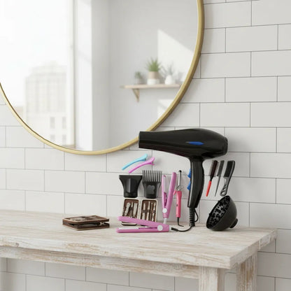 Kit Secador Pelo Ondulador Plancha Manicure