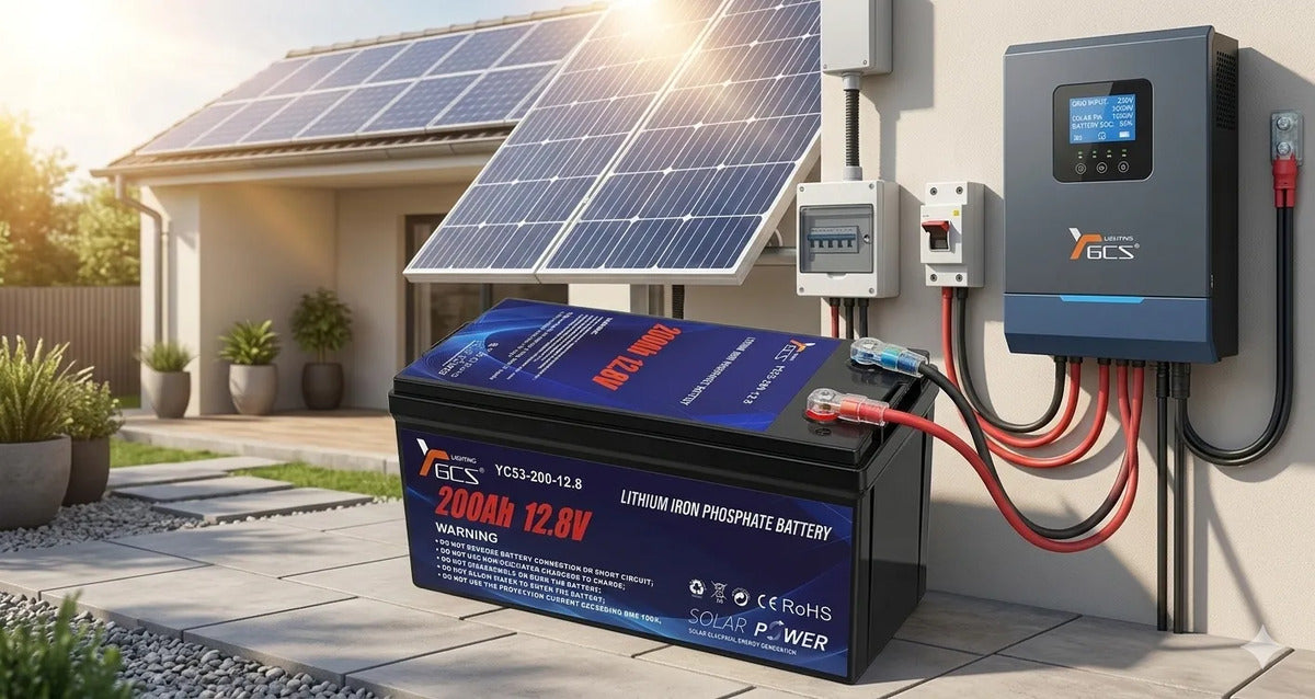 Batería LiFePO4 12V 200Ah con BMS Integrado – 6000 Ciclos Energía Solar