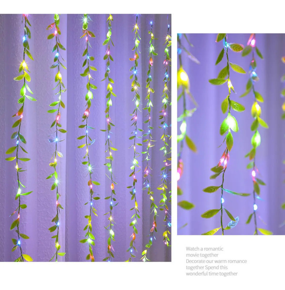 Cortina LED Hiedra Decorativa 200 Luces – Enredadera Artificial
