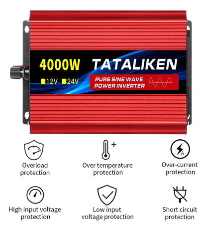 Inversor Onda Sinusoidal Pura 4000W 12V a 220V – 1200W Continuos, Eficiencia 93%