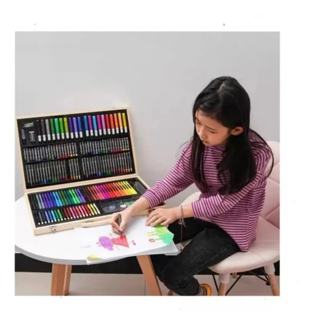 Set de Arte 180 Piezas – Kit Completo de Dibujo y Pintura