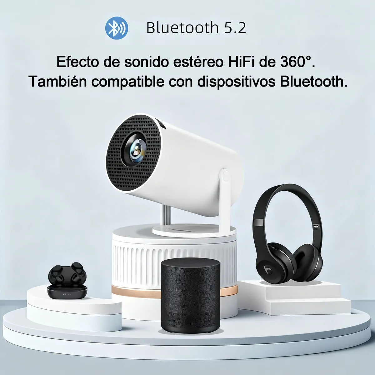 Proyector Portátil YX100 Full HD 1080p – Android TV, Wi-Fi, Bluetooth y 2 Mandos
