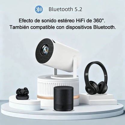 Proyector Portátil YX100 Full HD 1080p – Android TV, Wi-Fi, Bluetooth y 2 Mandos