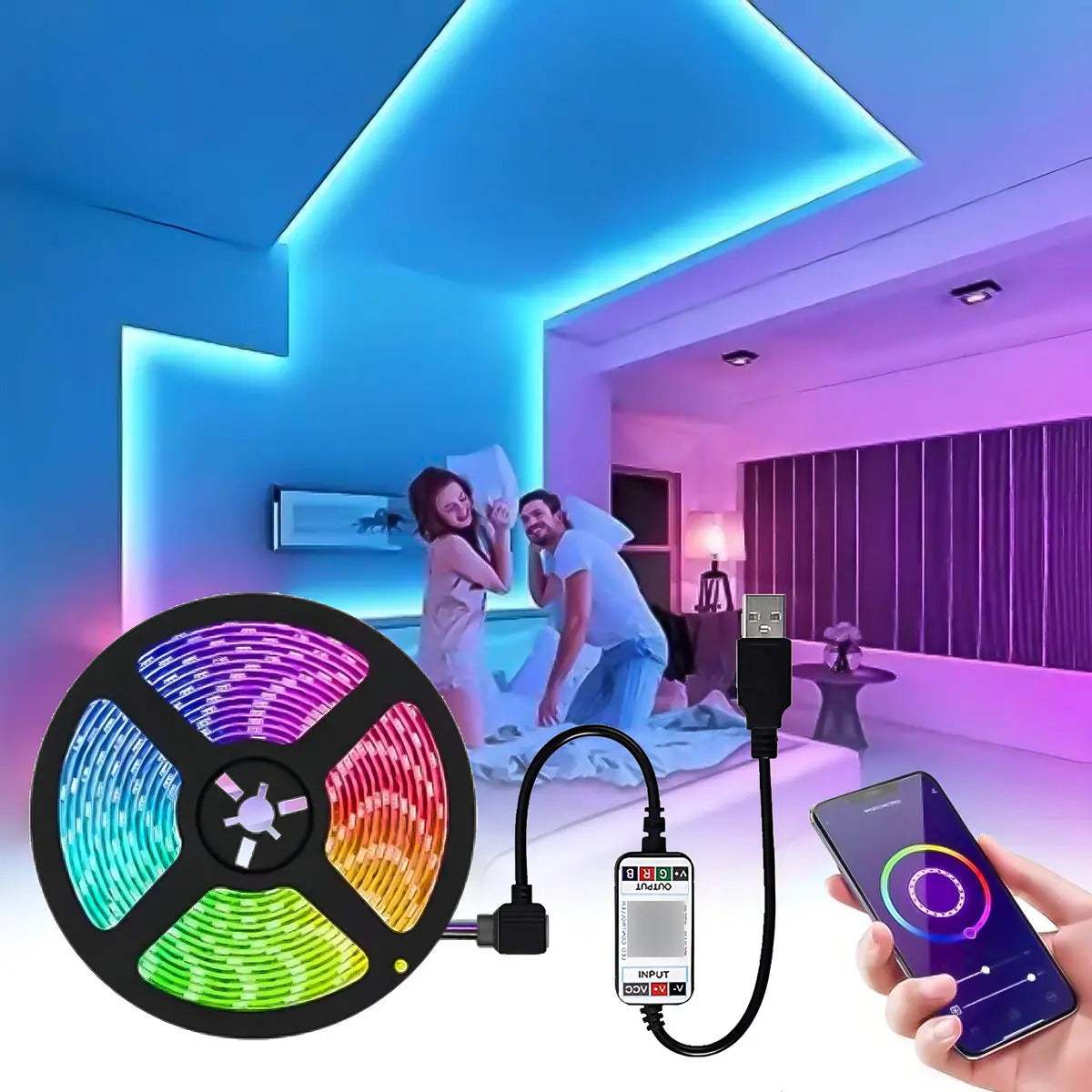 Tira LED Top Led 5050 RGB 5m 12V IP65 para Exteriores e Interiores
