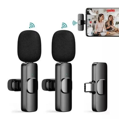 Kit Micrófono Inalámbrico Solapa Doble Type-C 20m 6h