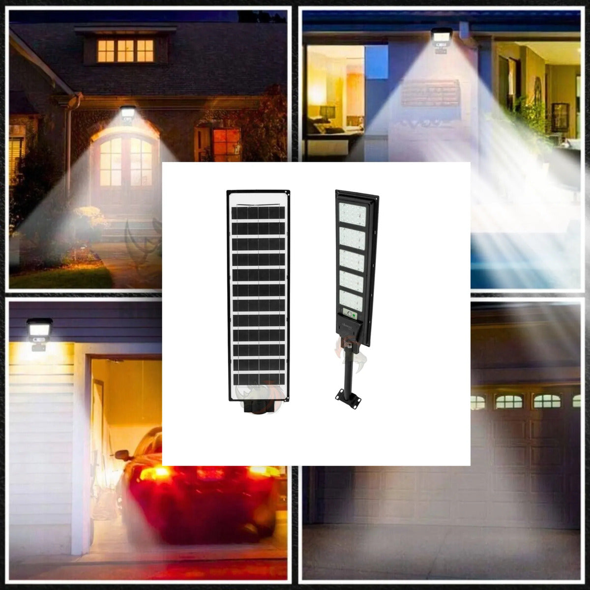 Foco Solar LED 1500W IP67 Sensor Movimiento Control Remoto