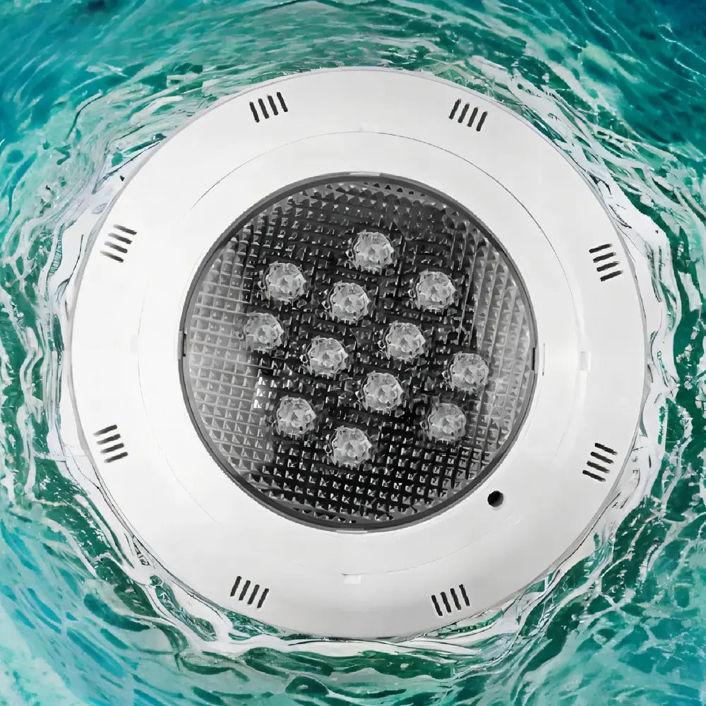 Foco Led Para Piscina Con 7 Luces De Colores 12w Colores Rgb Sumergible Con Control Remoto Ip68