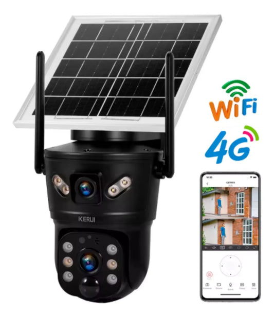 Cámara Solar Doble Lente 4G IP67 Visión Nocturna App ICSEE