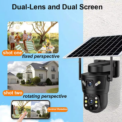 Cámara Solar Doble Lente 4G IP67 Visión Nocturna App ICSEE