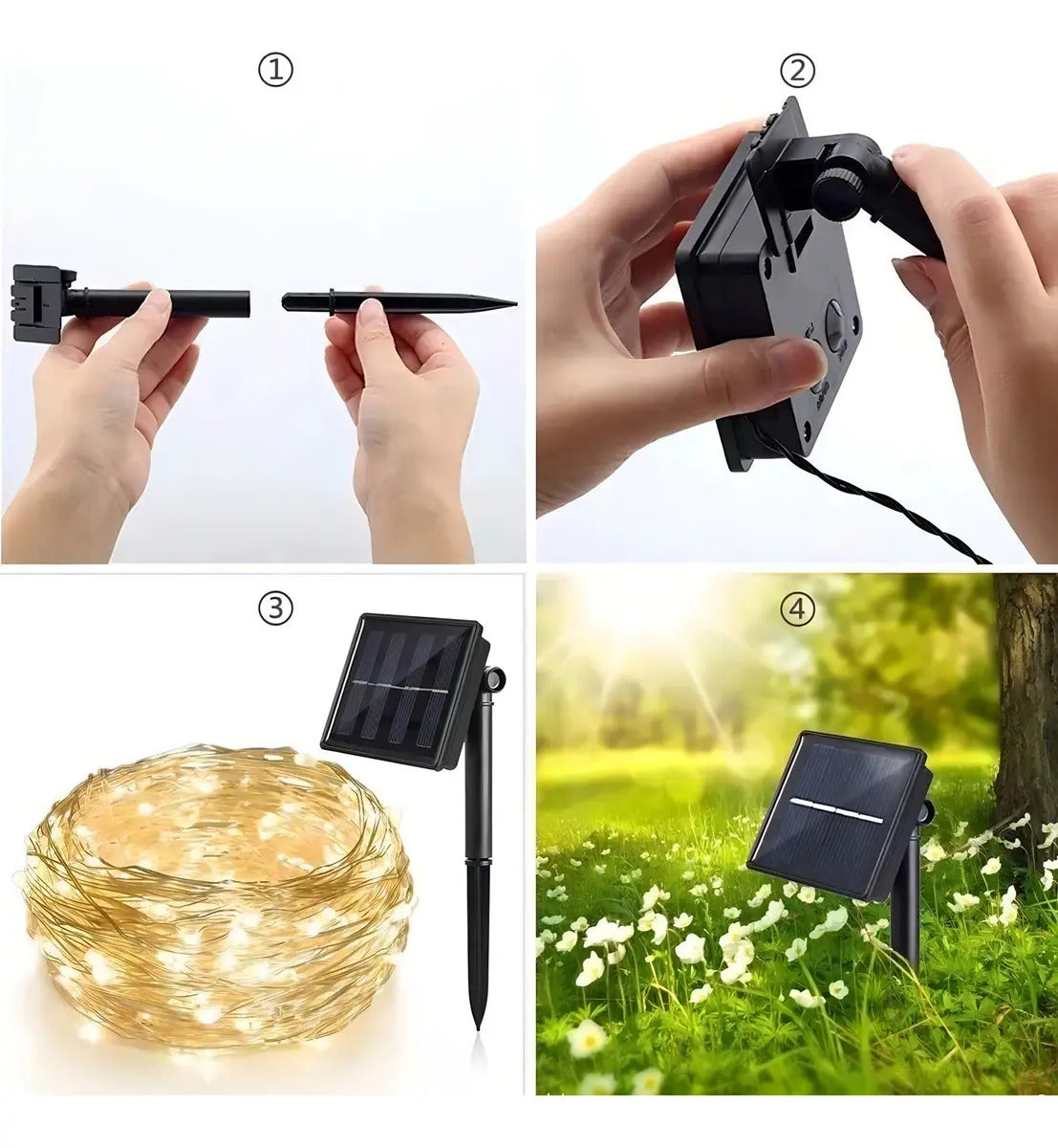 Guirnalda Solar LED Luces Hada 10m IP65 – Pack x3