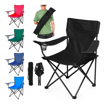 Silla Plegable de Camping y Playa con Portavasos