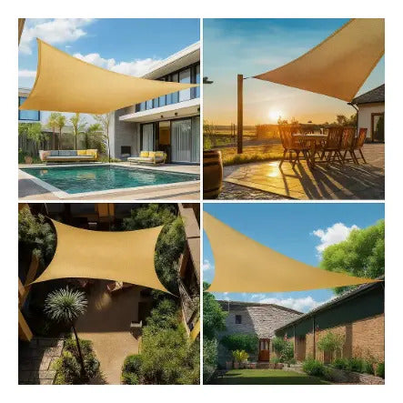 Toldo Vela Malla Raschell 2x5m Color Cafe Claro