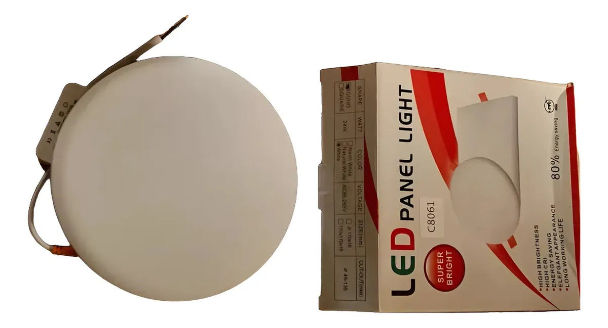 2 Focos Embutidos Led 24w Adaptable Redondo Luz Blanca Fria