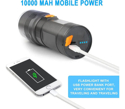 Linterna Táctica LED 20000 Lm Power Bank Zoom Type-C 1000m