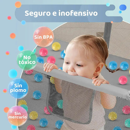 Corral de Juego para Bebés 180 cm con Aro de Basket | Plegable y Seguro